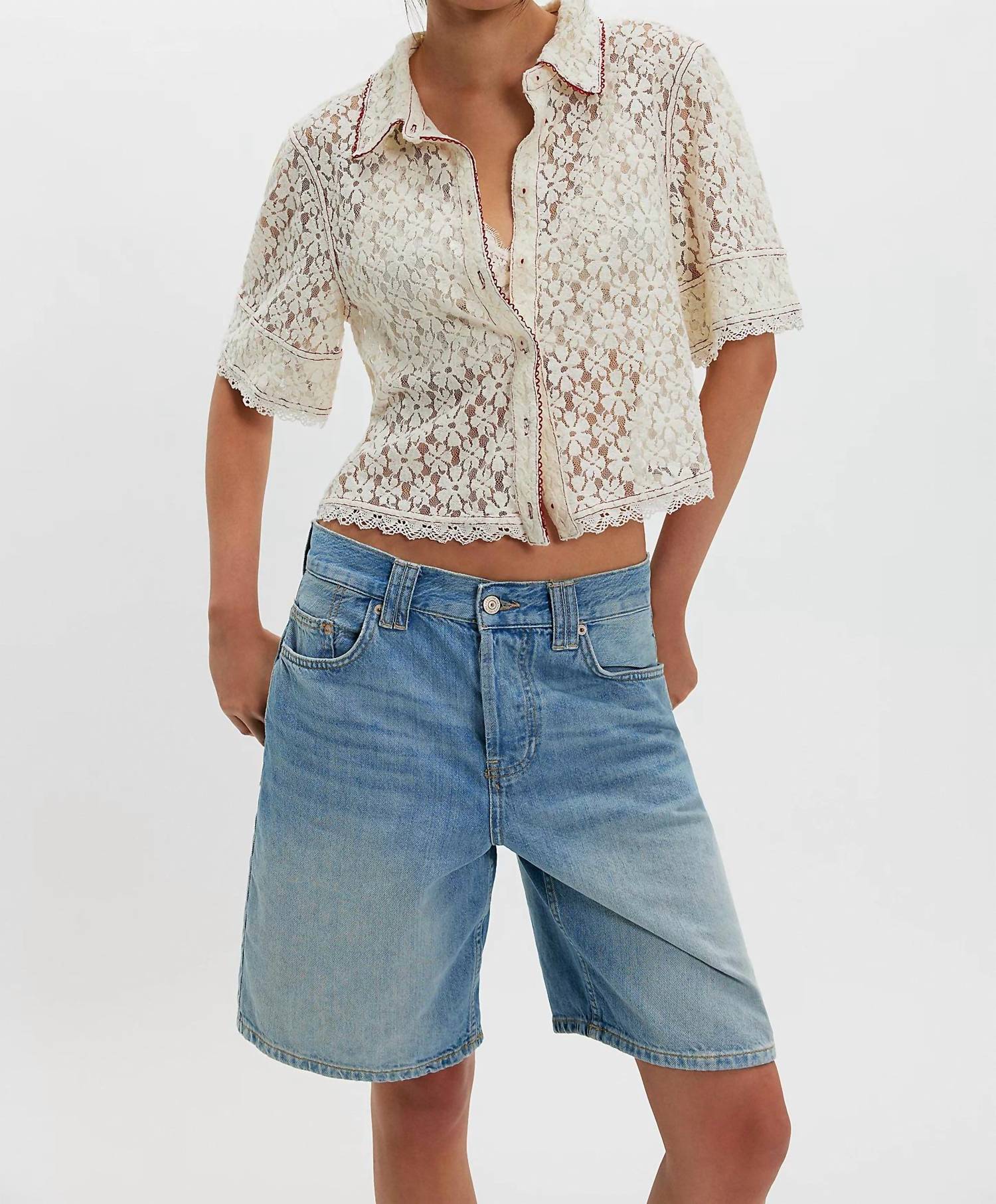 Free People - MANNIE LACE BUTTONDOWN