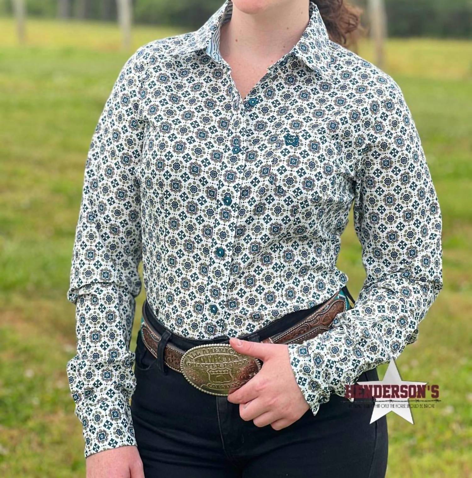 Cinch - Geo Print Long Sleeve Button Down Western Shirt