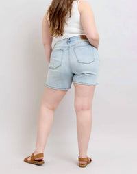 Judy Blue - High Rise 2 Button Mid Length Dad Denim Short