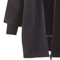 Kinross Women's Knit Insert Zip Mock Coat in black - women's jacket - alternate view