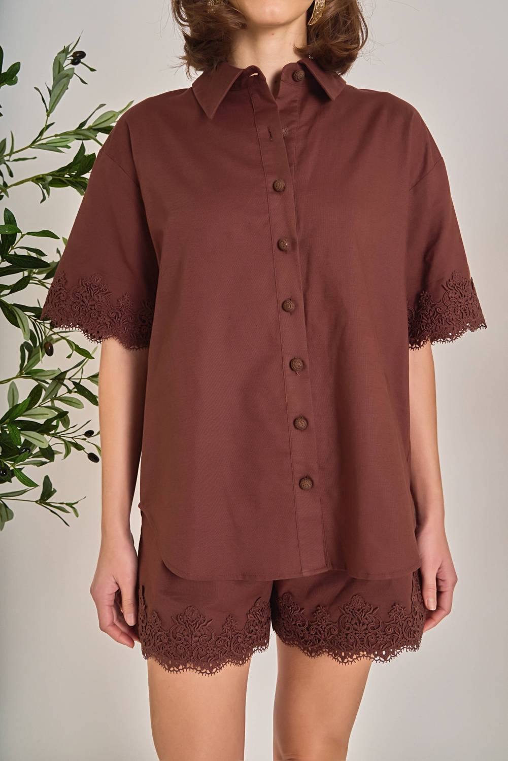 English Factory - The Midnight Lace Linen Shirt