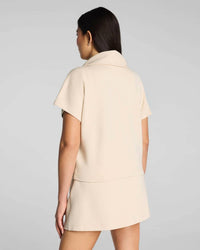 Spanx - French Rib Short Sleeve Half Zip Top