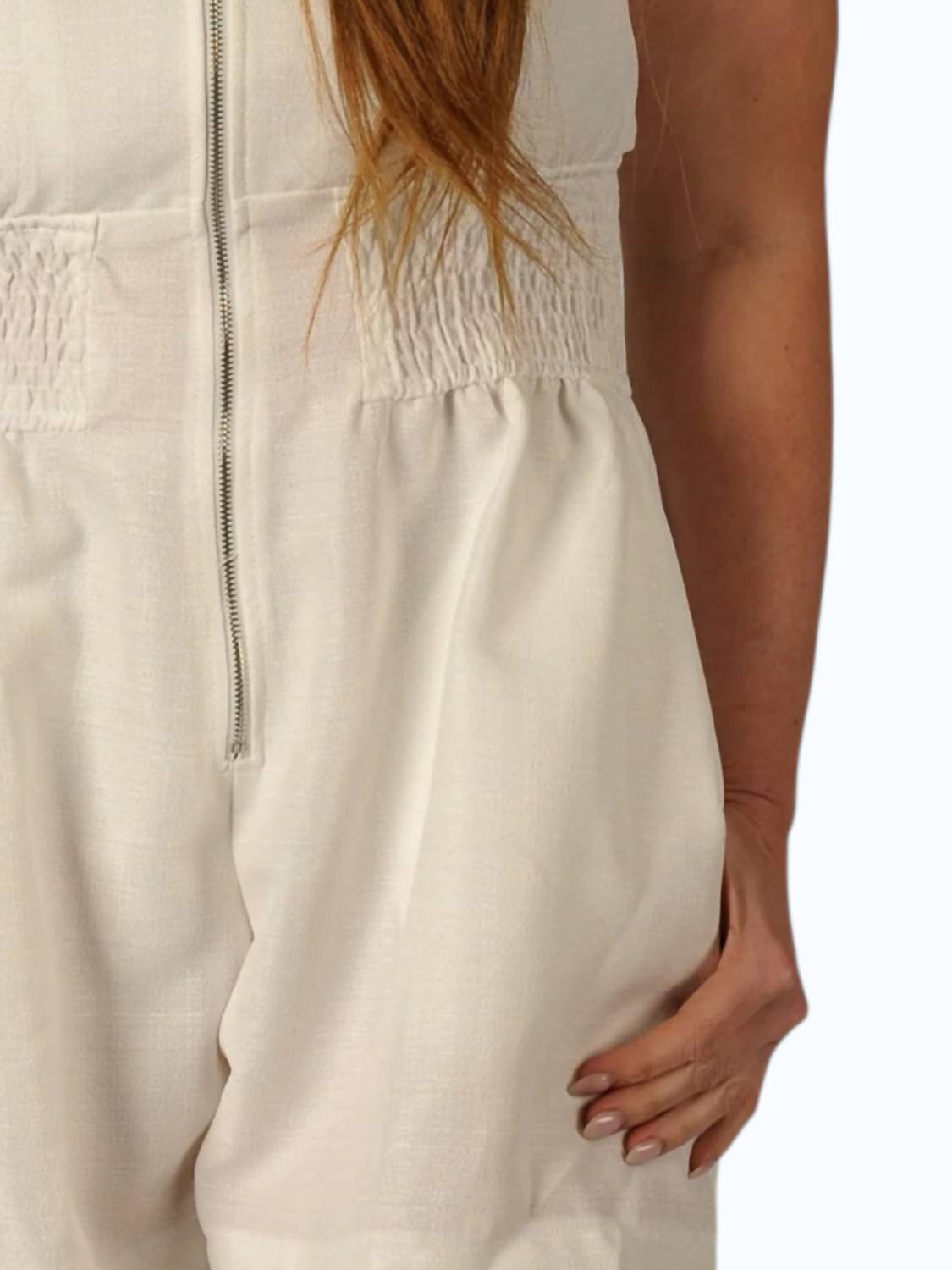 GLAM Jetset Romper in white - women's pants - detail view