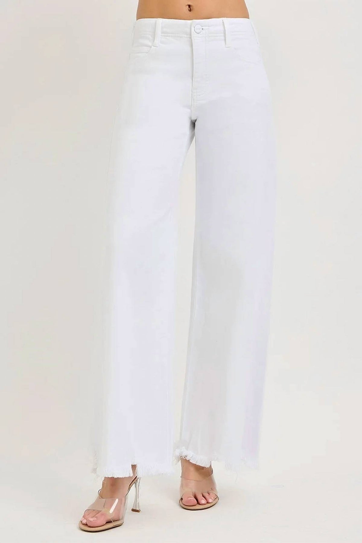 Risen - Tummy Control Palazzo Frayed Hem Jean
