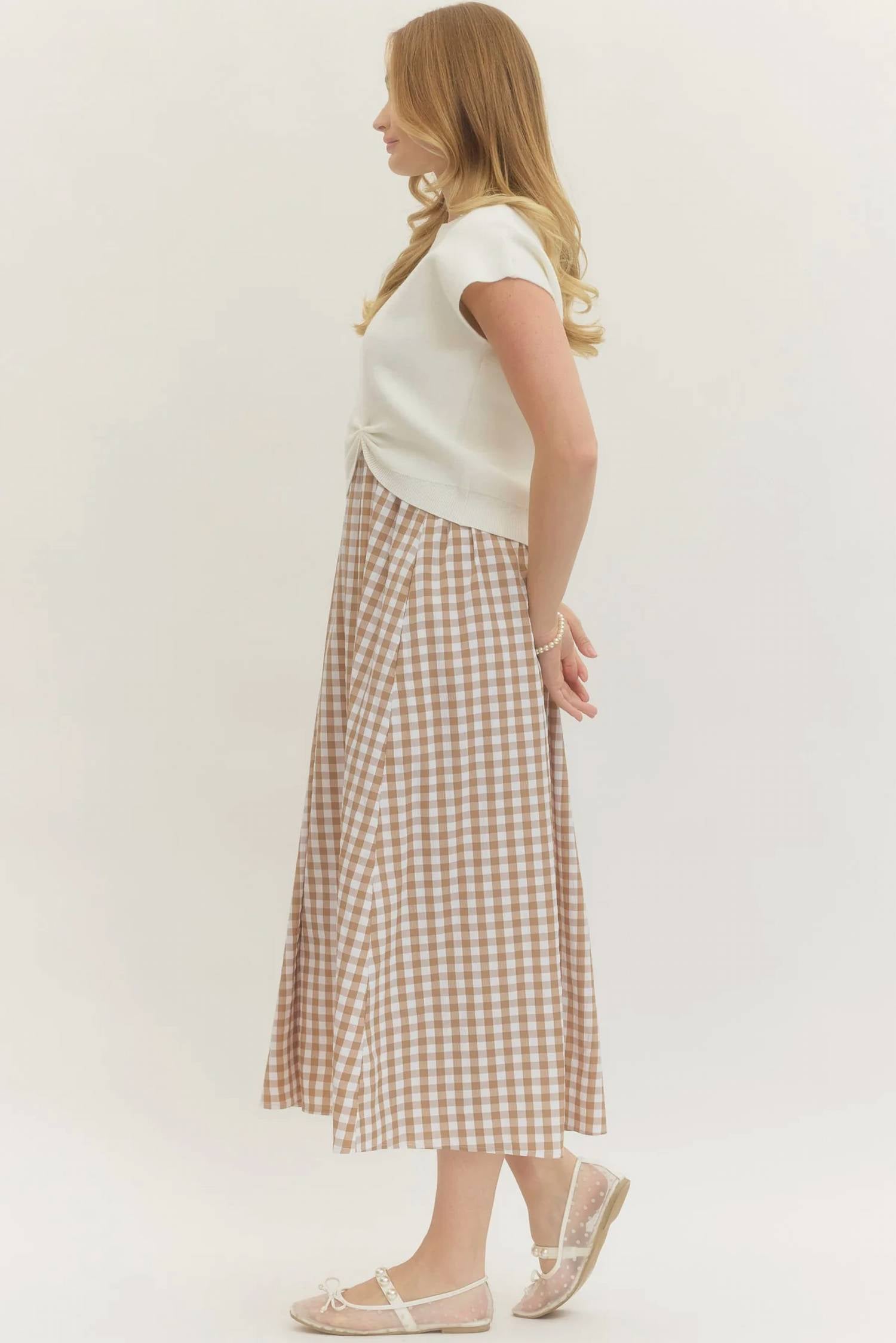 Entro - Gingham Midi Dress Set