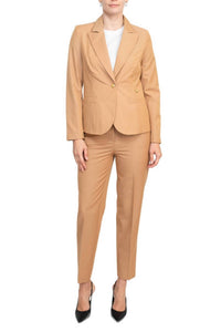 Nanette Lepore - Notched Collar Crepe Jacket With Mid Waist Pencil Cut Pants Set