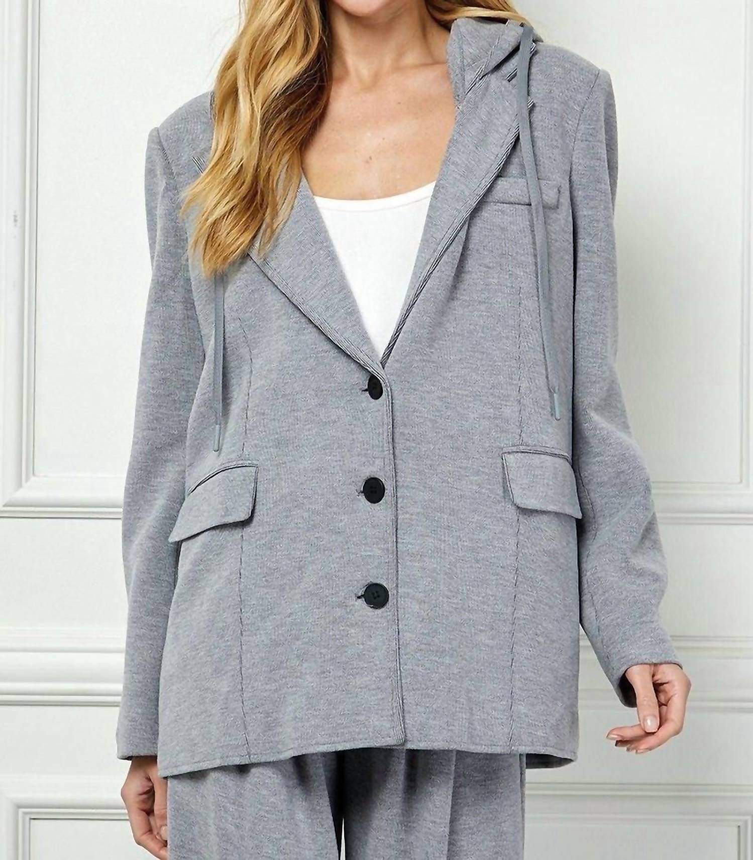 See And Be Seen - Casual Hooded Blazer