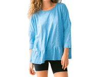 MERSEA Peppy Slub Tee in cerulean - women's long sleeve top