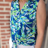 La Mer Luxe - Knit Sleeveless Crop Tie-front Madeira Top