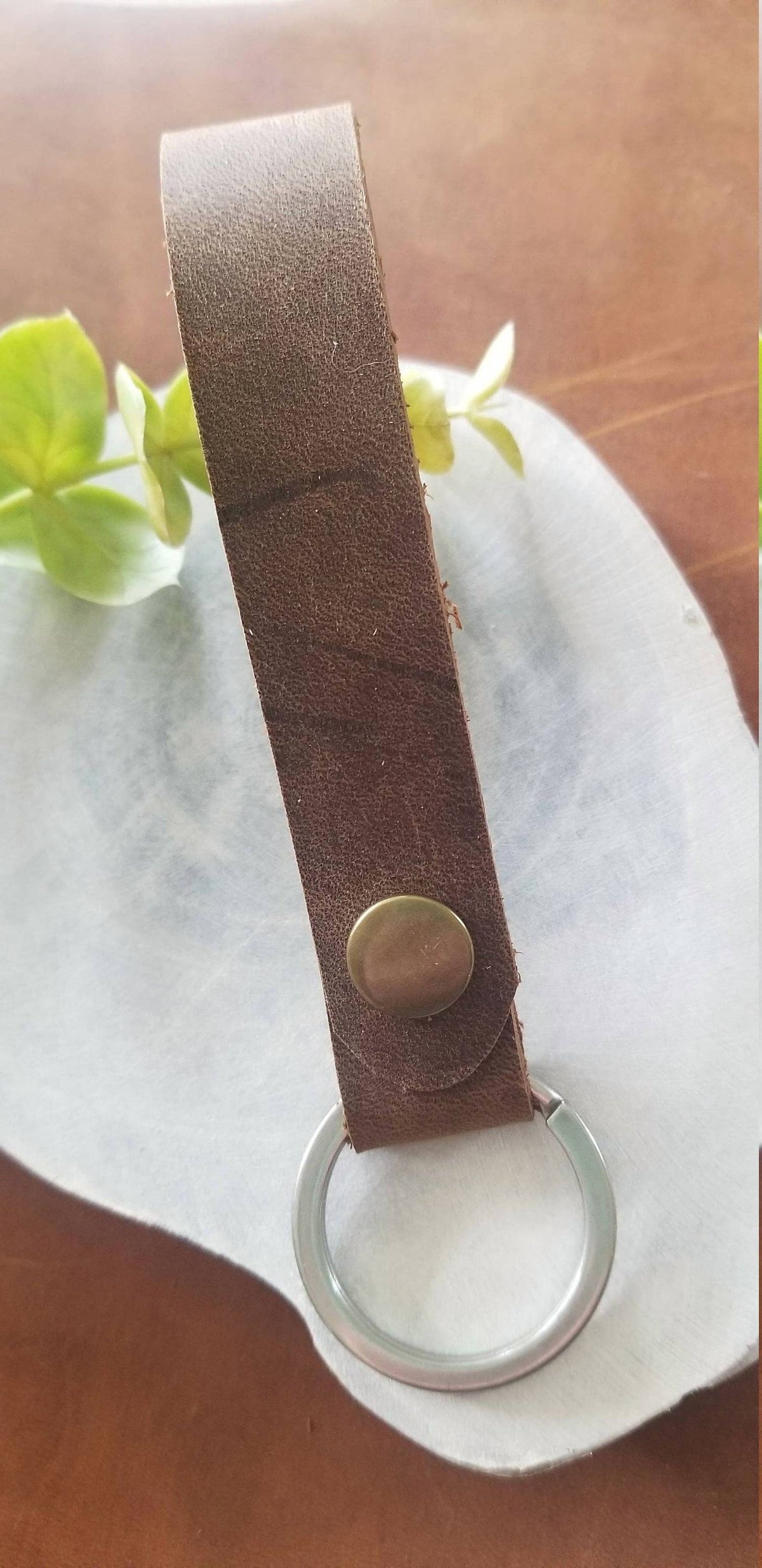 Native Leather Co - Unisex Hand-cut Distressed Leather Key Fob
