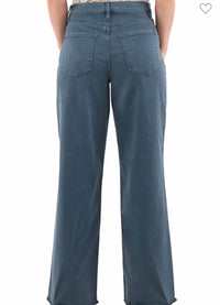 Rfm Denim - Chloe High Rise Frayed Wide Leg Pants