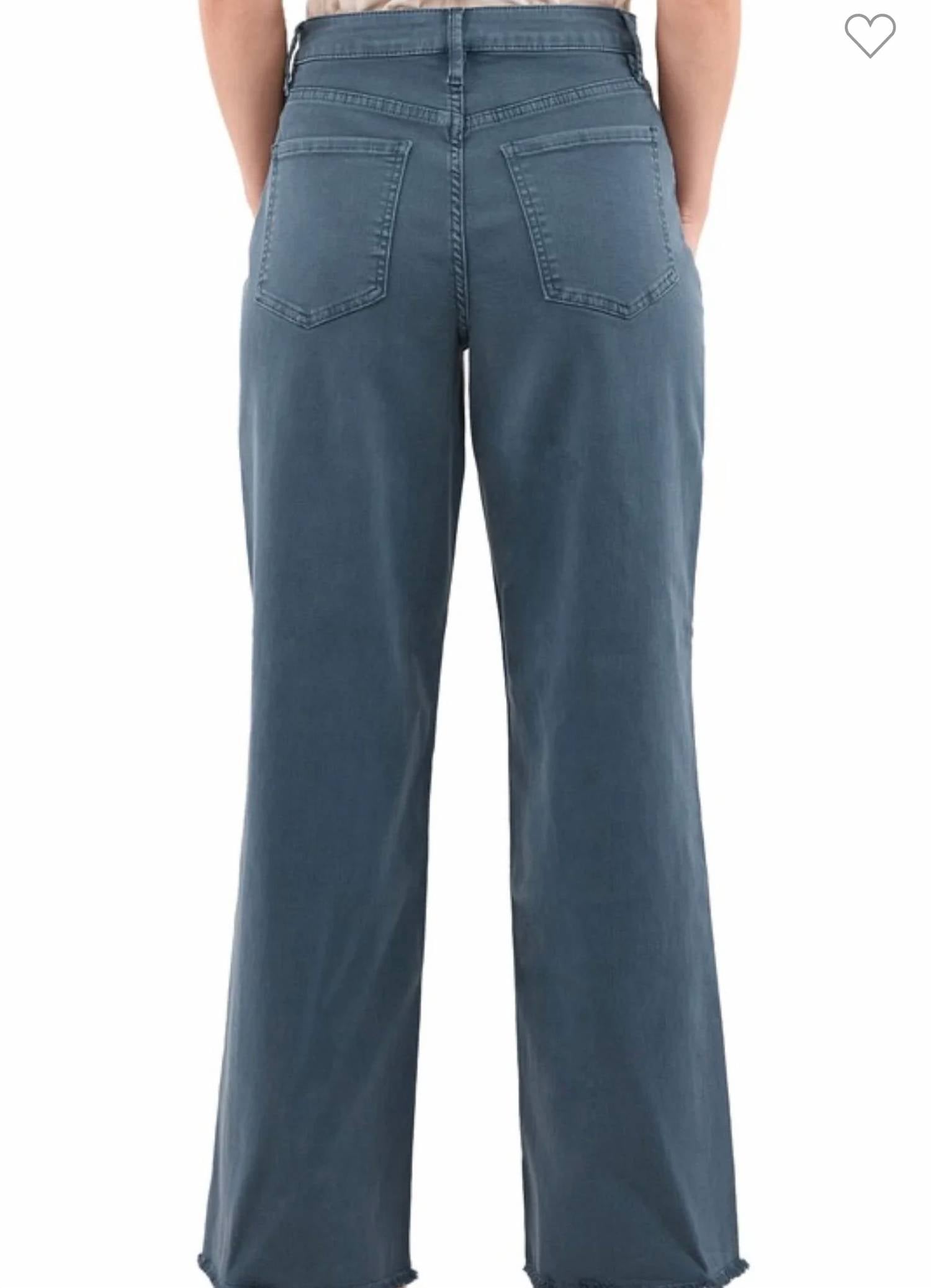 Rfm Denim - Chloe High Rise Frayed Wide Leg Pants