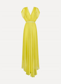 forte forte Chiffon Silk Maxi Dress in yellow - women's dress - view 5