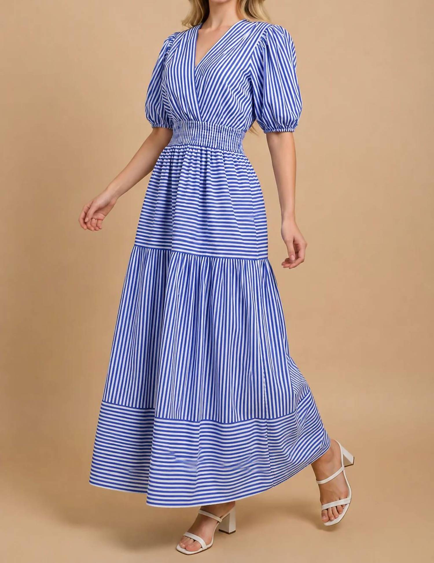 Pinch - Striped Tiered Midi Dress