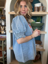 Jodifl - Stripe Puff Sleeve Blouse
