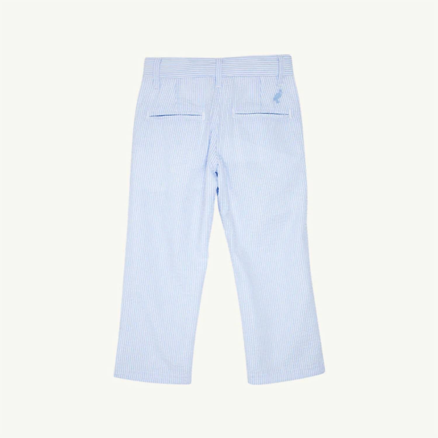 The Beaufort Bonnet Company Boys Prep School Pants in breakers blue seersucker - kids' item - alternate view