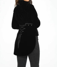 Orchid Bloom - Velvet Tailed Jacket With Linen