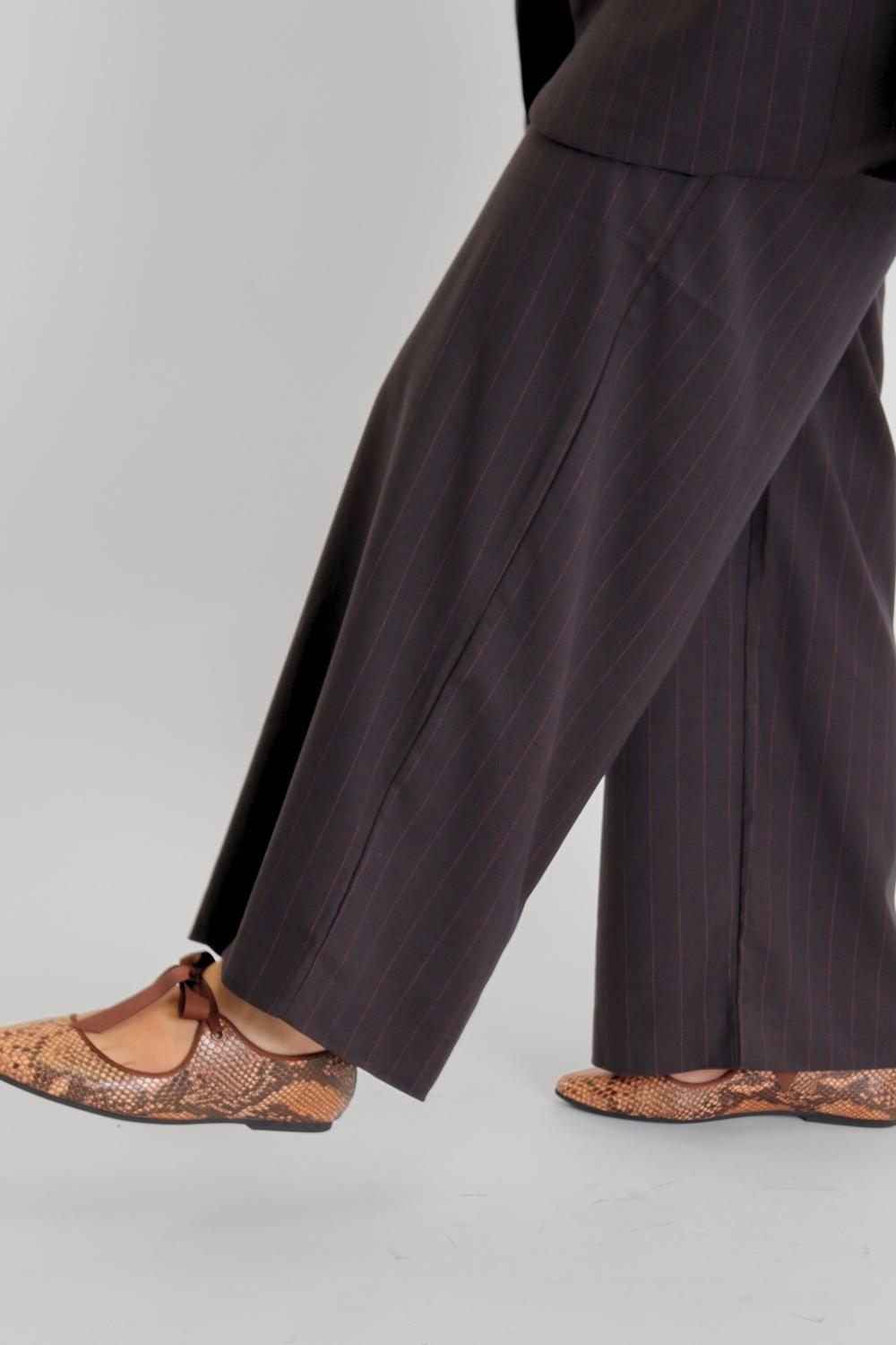 Norr Kandria Wide Leg Pants in brown - women's pants - alternate view