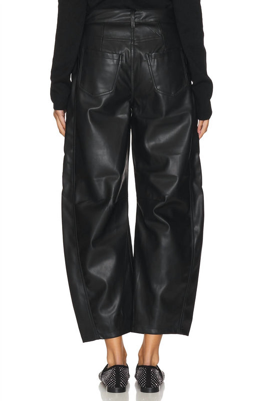 Miou Muse - Above and Beyond Barrel Leg Faux Leather Pants