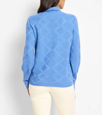 Nic + Zoe Textured Diamonds Sweater in mineral - women's sweater - detail view