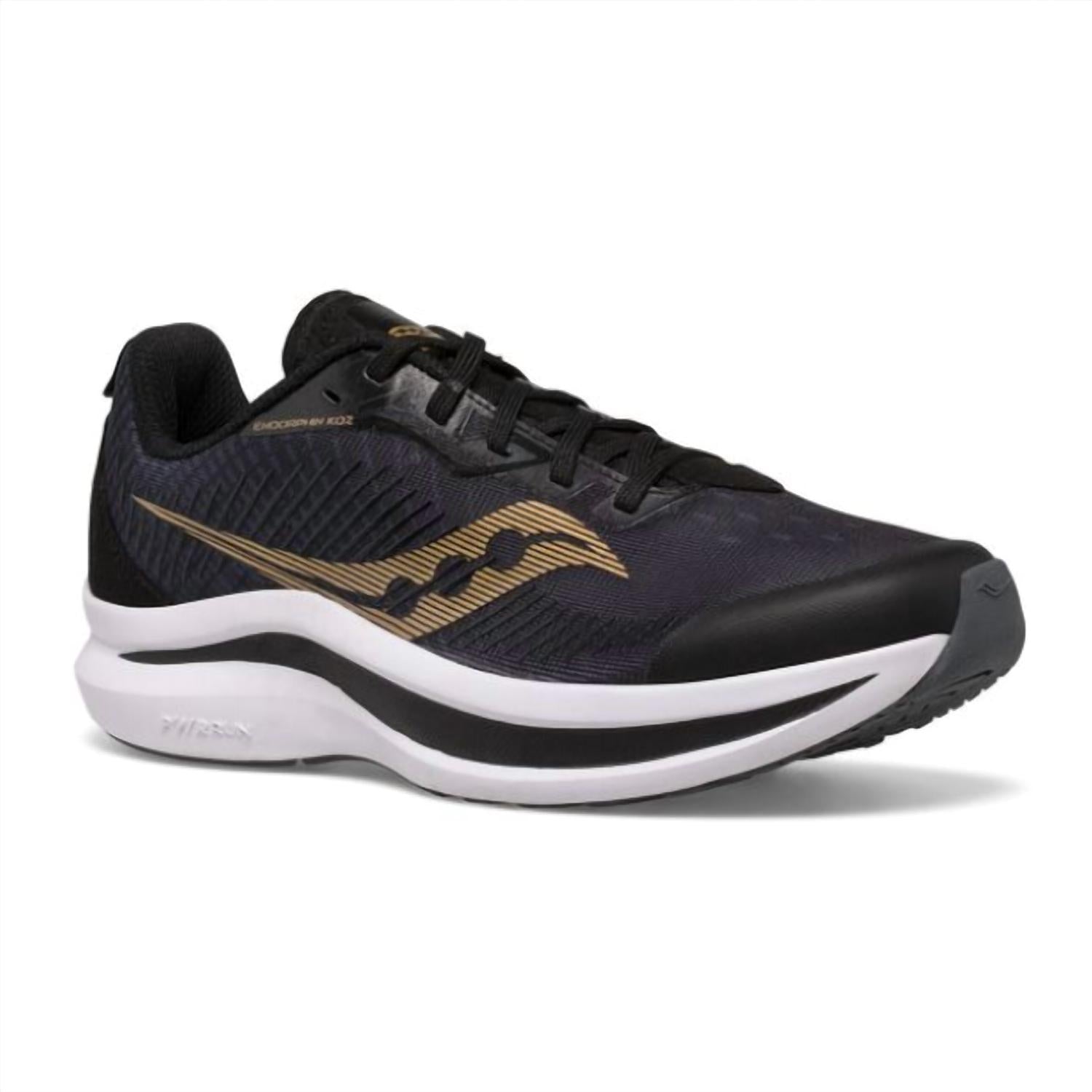 SAUCONY Kid's Endorphin Sneakers in black gold - kids' sneaker