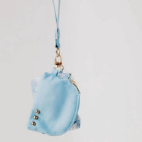 Pretty Simple Women's Dual Nylon Pouch Wristlet in sea mist blue palm branch - women's bag - alternate view