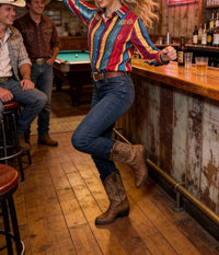 Lucky & Blessed - Pearl Snap Embroidered Western Top