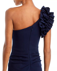 Aqua - One-shoulder Ruffle Gown