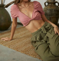 Tina Twist Front Crop Top