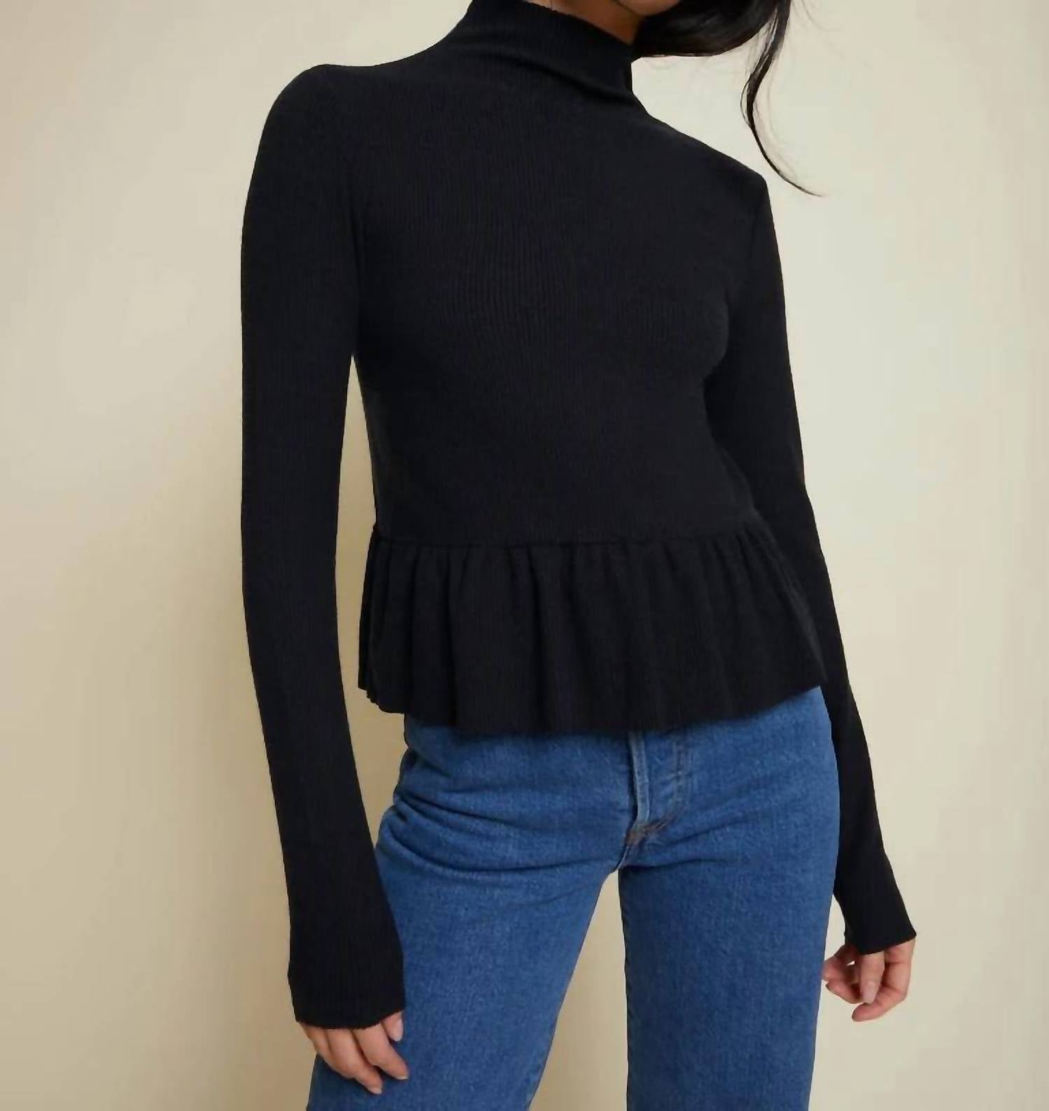 Nation Ltd - Raya Peplum Turtleneck