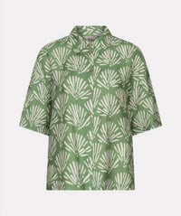 Esqualo - Tropical Print Collared Blouse