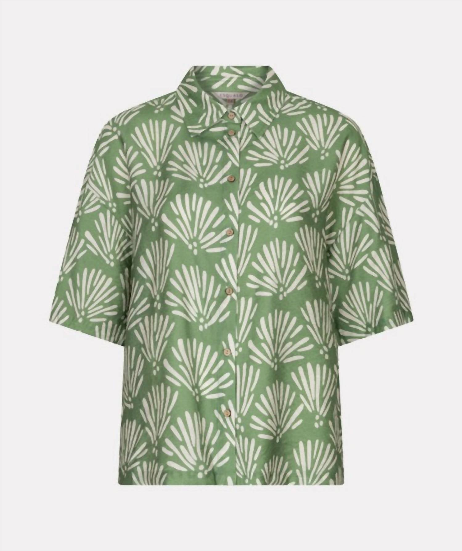 Esqualo - Tropical Print Collared Blouse
