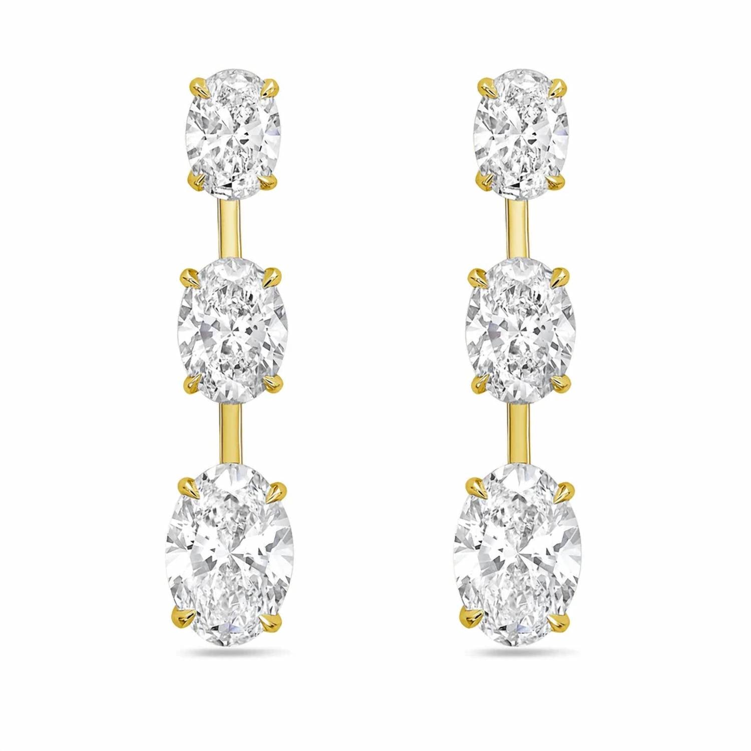 Diana M Jewels - Women's Oval Lab-Grown Diamond Stud Earrings (13.00 Ct TCW) - Signature