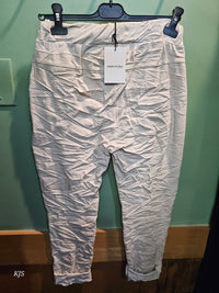 Made In Italy - Women's Embroidered Italian Crinkle Joggers