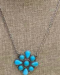 Boho Ranch - Women's Cluster Flower Burnished Necklace