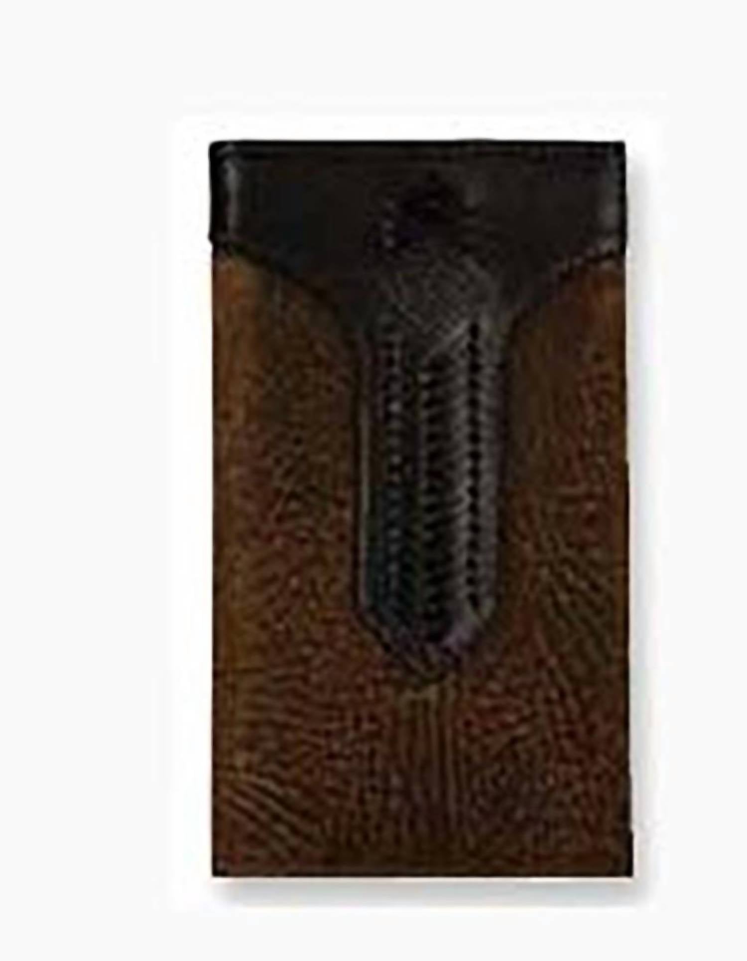 Justin Men's Leather Drop Wallet in distressed brown - men's bag