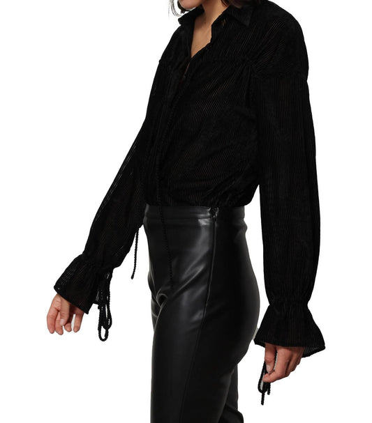 Line And Dot - Michelle Velvet Stripe Blouse