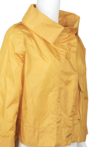 Why Dress - Women's High Neck Collared Button Pocket Jacket