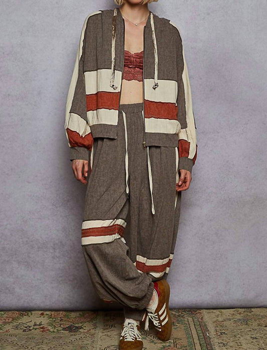 Pol - Patch Work Hoodie Jacket Jogger Set