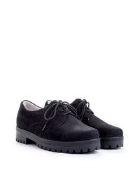 Waldlaufer Women's Sage Non Slip Oxford Shoes in denver schwarz - women's sneaker - alternate view