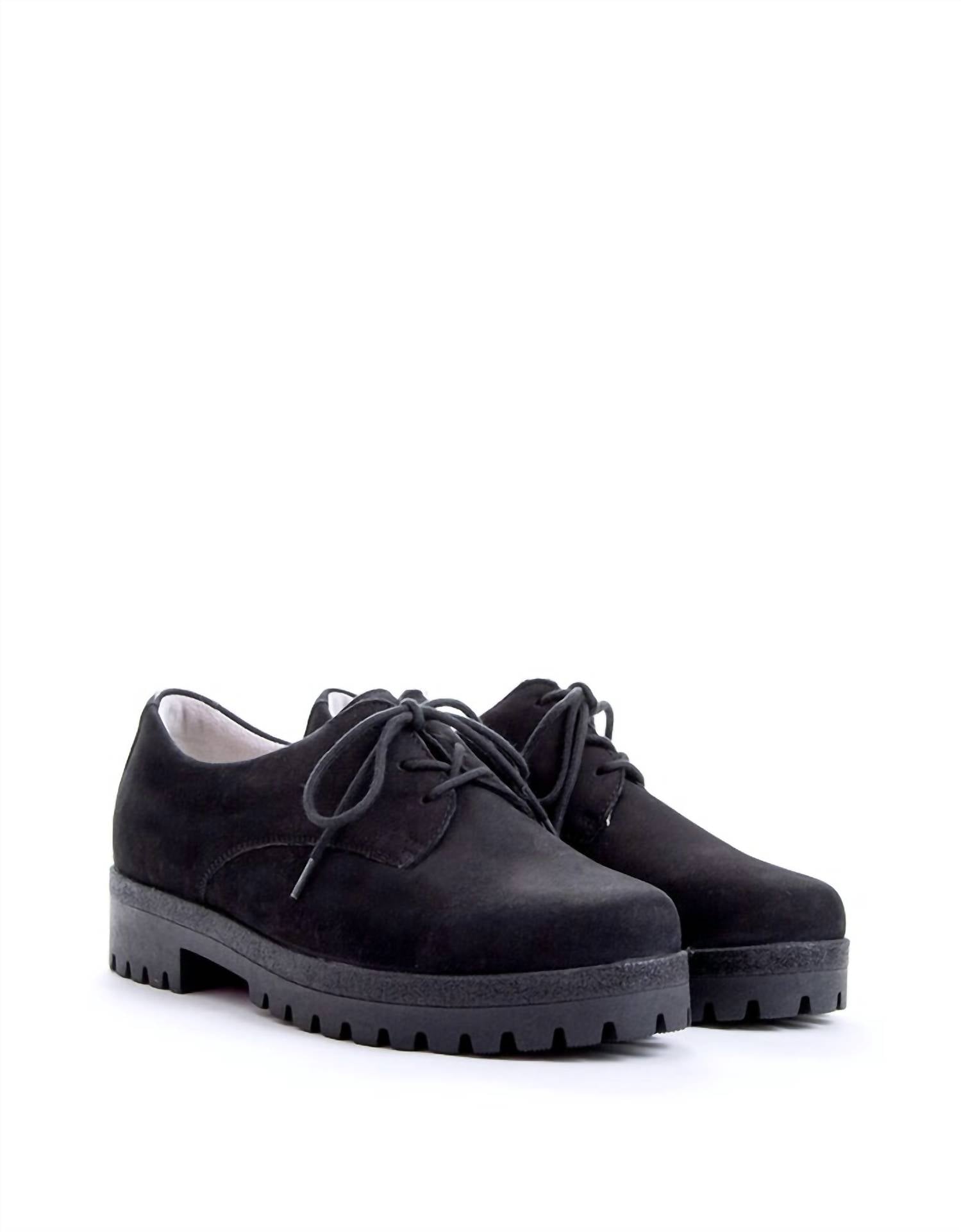 Waldlaufer Women's Sage Non Slip Oxford Shoes in denver schwarz - women's sneaker - alternate view