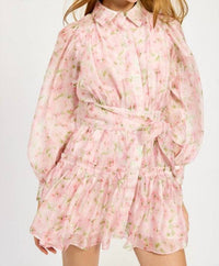 En Saison - Josette Long Sleeve Mini Dress