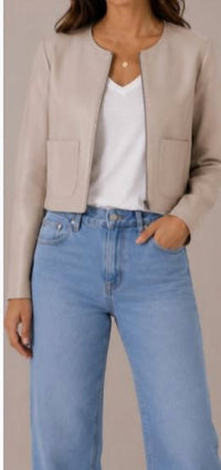 J. Society - Vegan 2 Pocket Zip Crew Collarless Jacket