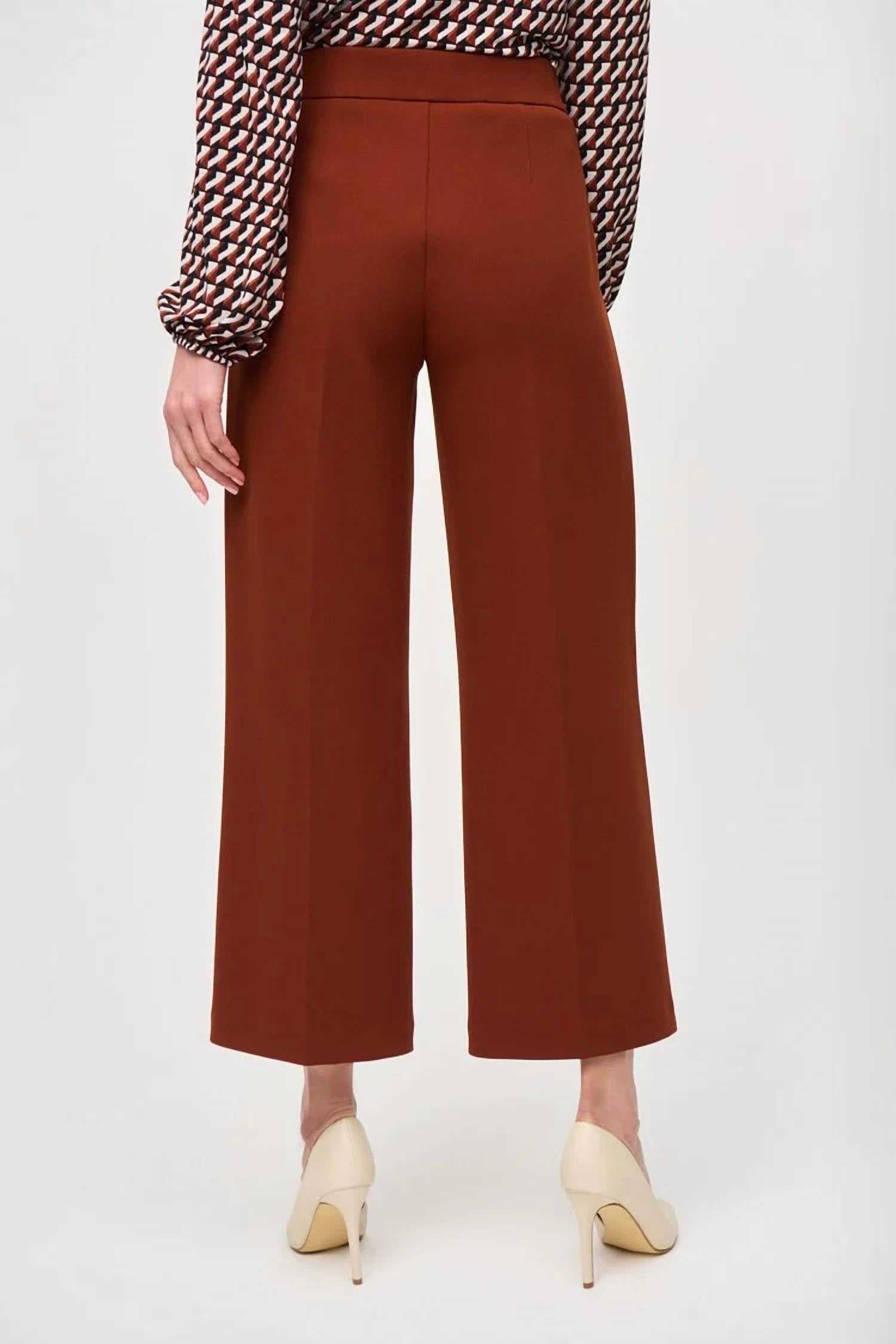 Joseph Ribkoff - Scuba Crepe Wide-Leg Pull-On Cropped Pants