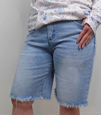 Risen - Slouchy Light Wash Bermuda Shorts - Curvy