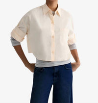 TWP Next Ex Shirt in creme de peche - women's blouse