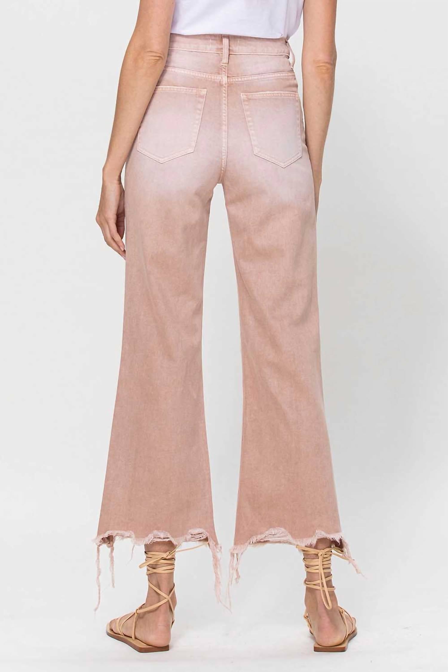 Vervet By Flying Monkey - 90's Vintage Super High Rise Crop Deconstructed Flare Jeans