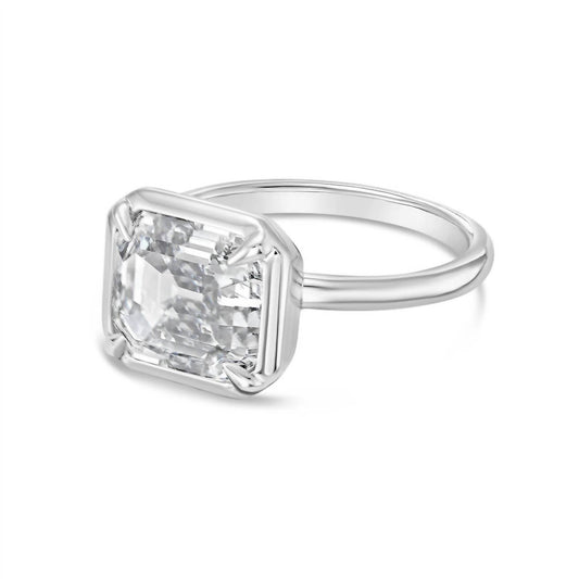 Diana M Jewels - Asscher-cut 4.00 Ct Lab-grown Diamond Bezel Solitaire Ring