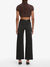 FRAME Women's Le Slim Palazzo Pant in starship - women's jeans - detail view