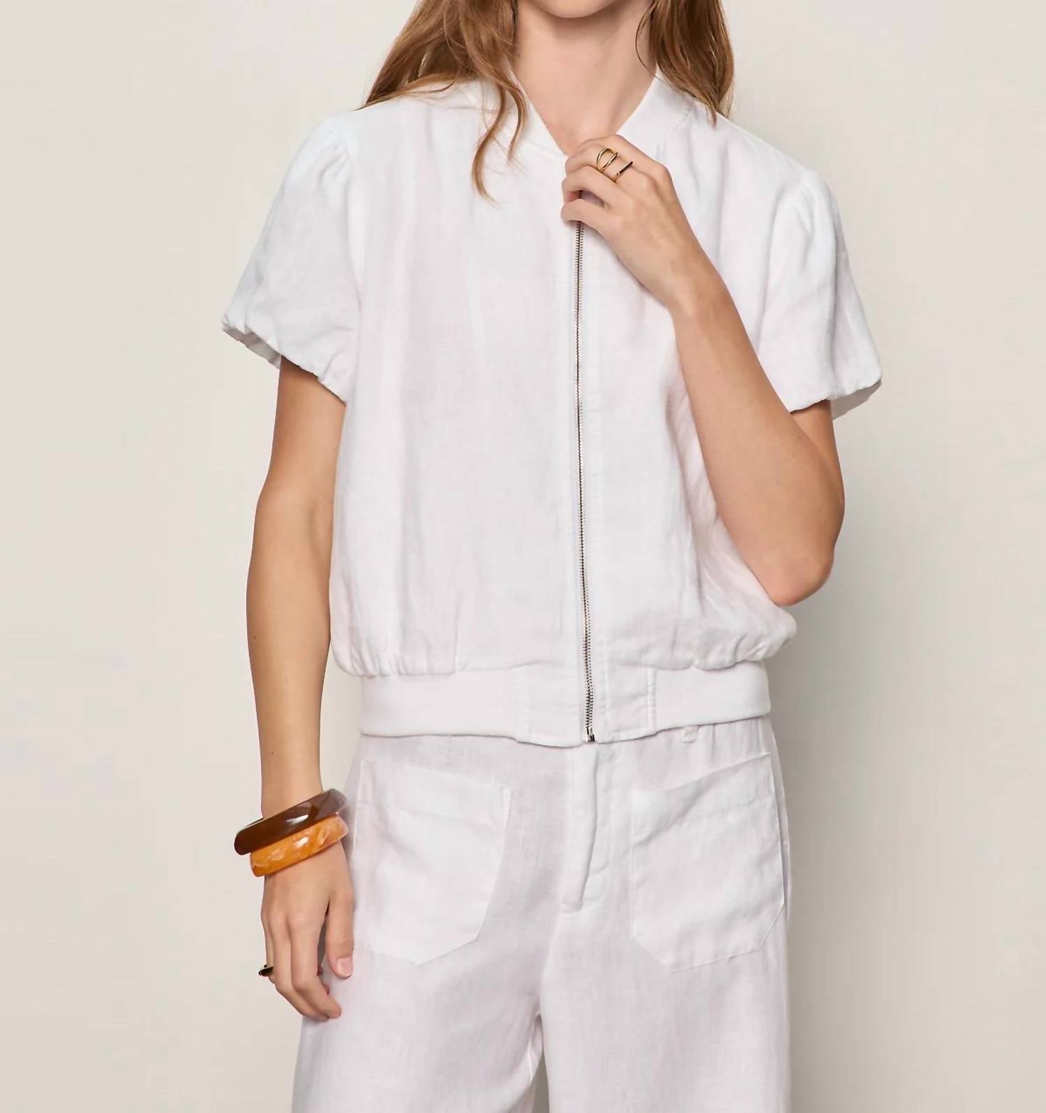 Sanctuary - Everly Linen Bomber Jacket